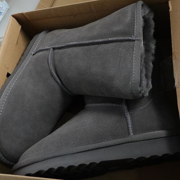 Australian Shearling Mid-Calf Boot EUC Quince Womens Australian Shearling Mid-Calf Boot Gray Shoes Size 6 OT-5697